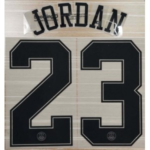 Jordan 23 - Official Name and Number Cup Printing for PSG X JORDAN 18/19 Home Shirt 