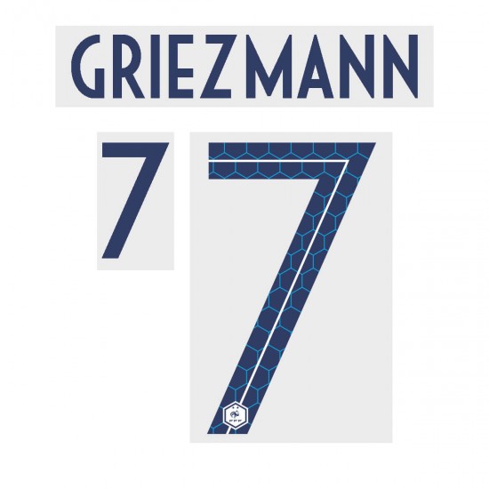 [CLEARANCE] Griezmann 7 - Official Name and Number for France 2 Stars Away Shirt