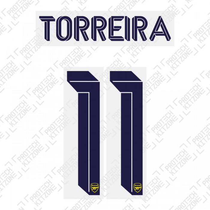 Torreira 11 (Official Arsenal 2019/20 Away Name and Numbering) 