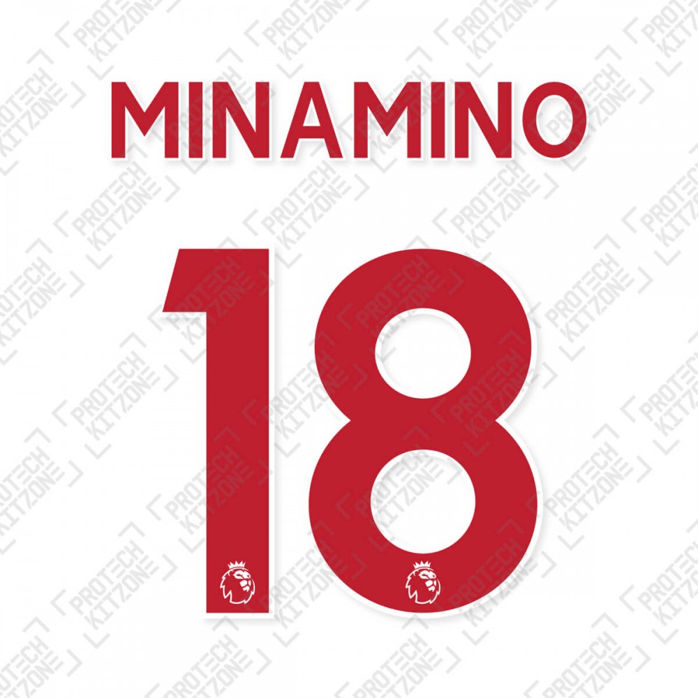 Minamino 18 (Official Liverpool FC English Premier League Away Name and Numbering) Minamino 18 (Official Liverpool FC English Premier League Away Name and Numbering)