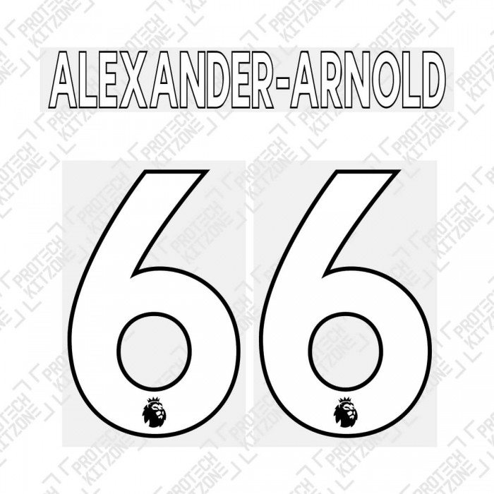 Alexander-Arnold 66 (Official Liverpool FC English Premier League Home Name and Numbering), Premier League Version Nameset, TAA66LFCHNNS, 