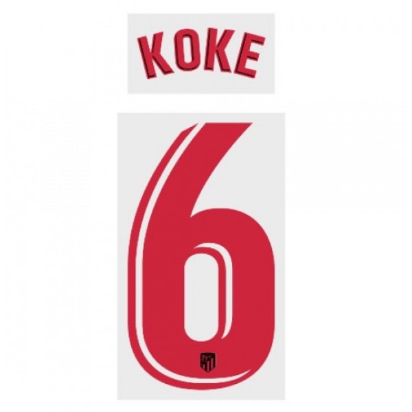 Koke 6 - Official Name and Number La Liga Printing for Atletico Madrid 19/20 Away Shirt 