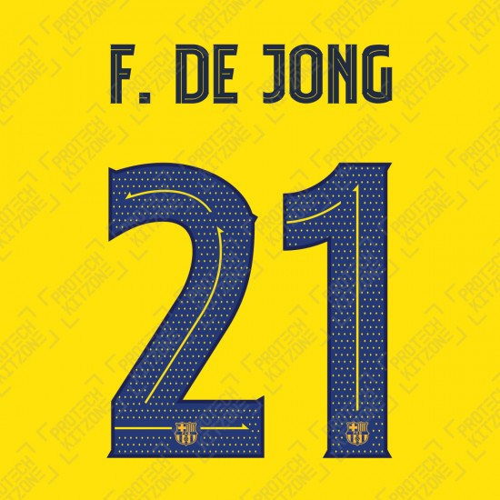 F. DE. JONG 21 (OFFICIAL FC BARCELONA 2019/20/21 Cup Competition Away NAME AND NUMBERING - PLAYER VERSION)