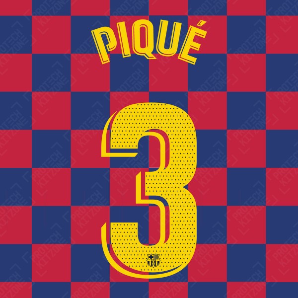 Piqué 3 (OFFICIAL FC BARCELONA 2019-21 LA LIGA HOME NAME AND NUMBERING - PLAYER VERSION)