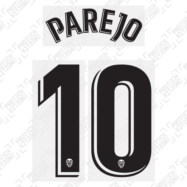 Parejo 10 - Official Name and Number La Liga Printing for Valencia CF 19/20 Home Shirt 