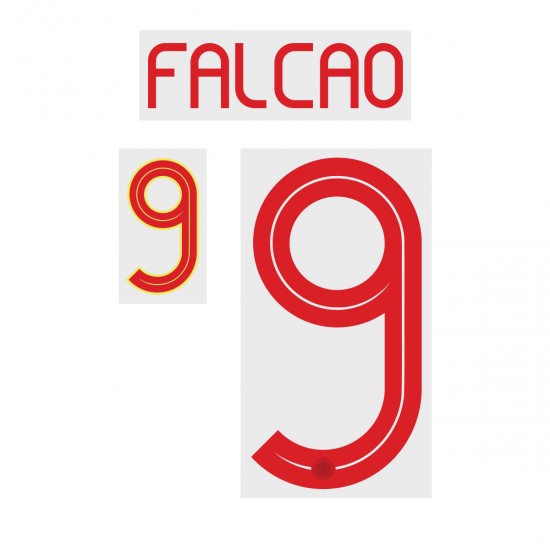 Falcao 9 - Official Name and Number for Colombia 2019 & 2021 Home Shirt 