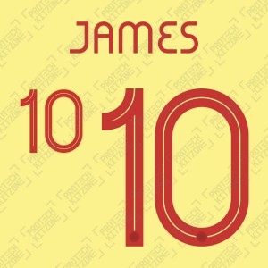 James 10 - Official Name and Number for Colombia 2019 & 2021 Home Shirt 