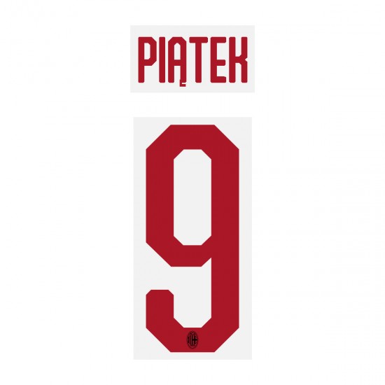 Piatek 9 - Official Name and Number Cup Printing for AC Milan 19/20 Away Shirt 