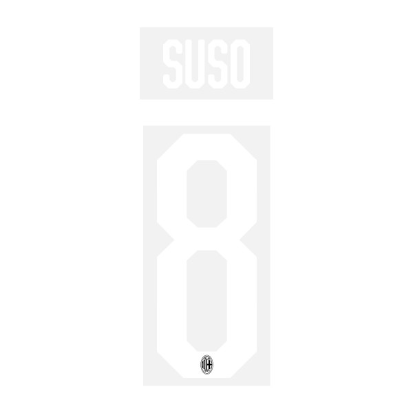 Suso 8 - Official Name and Number Cup Printing for AC Milan 19/20 Home Shirt 