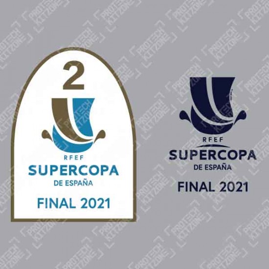 Official Supercopa De España Final 2021 Patch + Match Detail Printing (For Atletico Bilbao 2020/21 Home Shirt)