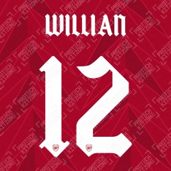 Willian 12 (Official Arsenal 2020/21 Home Club Name and Numbering)