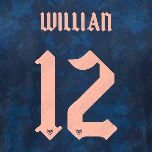 Willian 12 (Official Arsenal 2020/21 Third Club Name and Numbering)