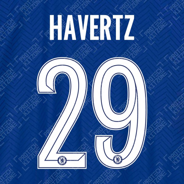 Havertz 29 (Official Name and Number Printing for Chelsea FC 2020/21 Home Shirt)