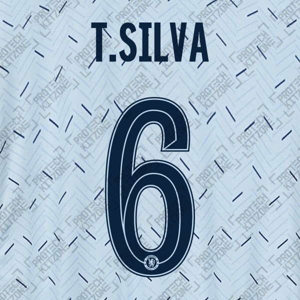 T.Silva 6 (Official Name and Number Printing for Chelsea FC 2020/21 Away Shirt)