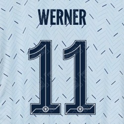 Werner 11 (Official Name and Number Printing for Chelsea FC 2020/21 Away Shirt)