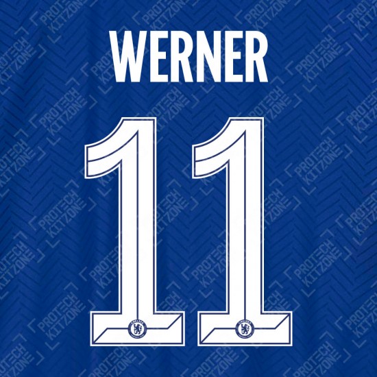 Werner 11 (Official Name and Number Printing for Chelsea FC 2020/21/22 Home Shirt)