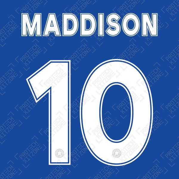 Maddison 10 (Official Name and Number Printing for Leicester City FC 20/21 Home Cup Shirt)