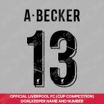 A. Becker 13 (Official Liverpool FC Black Club Name and Numbering)