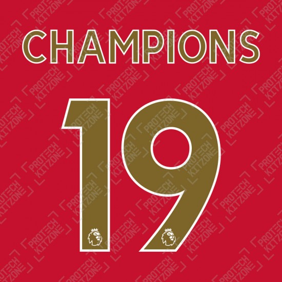 Champions 19 (Official Liverpool FC English Premier League Gold Name and Numbering)