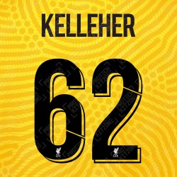 Kelleher 62 (Official Liverpool FC 2020/21 Away Goalkeeper Club Name and Numbering)