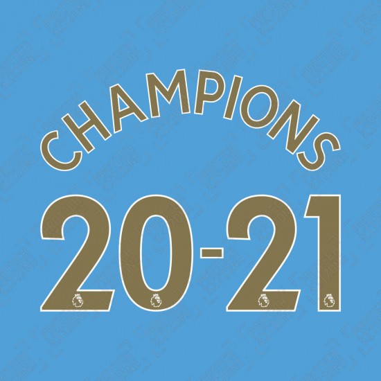 Official Champions 20-21 (Official Manchester City English Premier League Gold Name and Numbering)