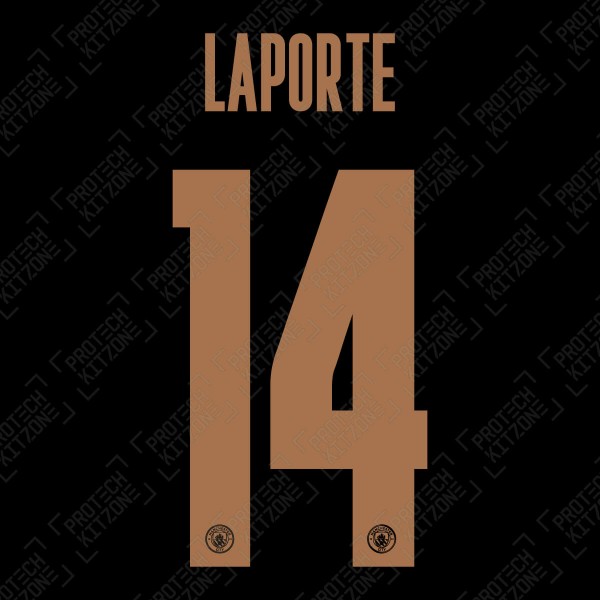 Laporte 14 (Official Name and Number Printing for Manchester City 2020/21 Away Shirt)
