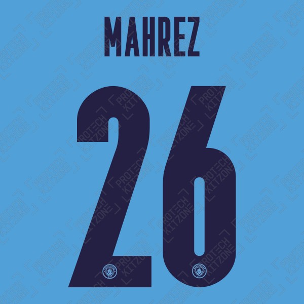 Mahrez 26 (Official Name and Number Printing for Manchester City 2020/21 Home Shirt)
