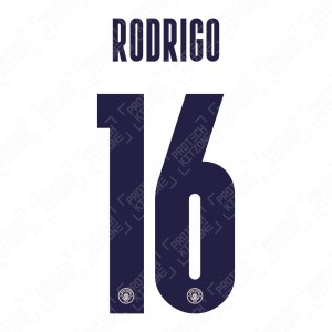 Rodrigo 16 (Official Name and Number Printing for Manchester City 2020/21 Third Shirt)