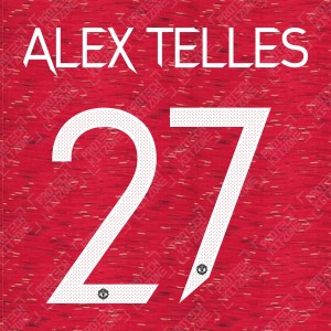 Alex Telles 27 (Official Manchester United FC 2020/21 Home / Away Name and Numbering