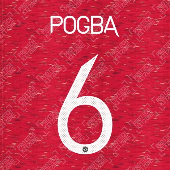Pogba 6 (Official Manchester United FC 2020/21 Home / Away Name and Numbering