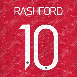 Rashford 10 (Official Manchester United FC 2020/21 Home / Away Name and Numbering