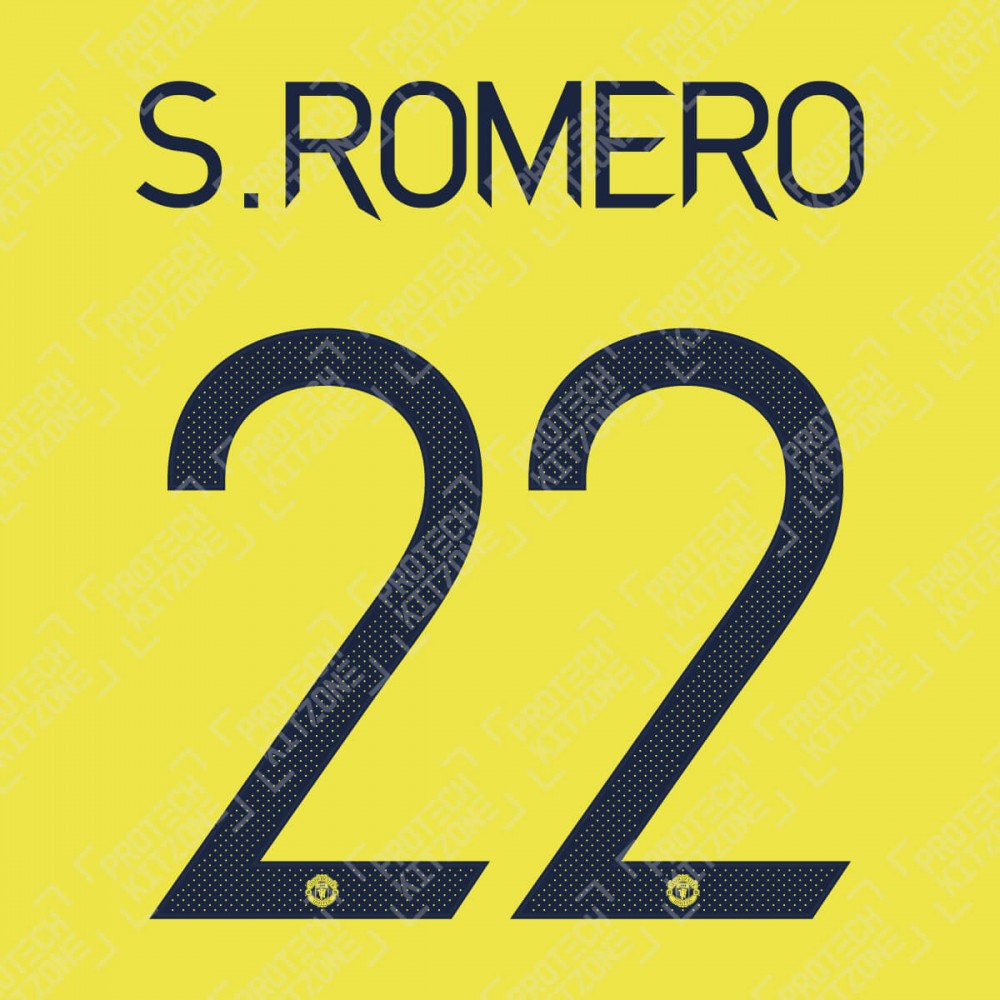 S. Romero 22 (Official Manchester United FC 2020/21 Away GK Name and Numbering S. Romero 22 (Official Manchester United FC 2020/21 Away GK Name and Numbering