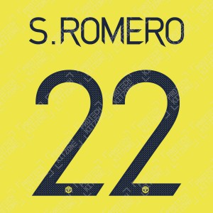 S. Romero 22 (Official Manchester United FC 2020/21 Away GK Name and Numbering