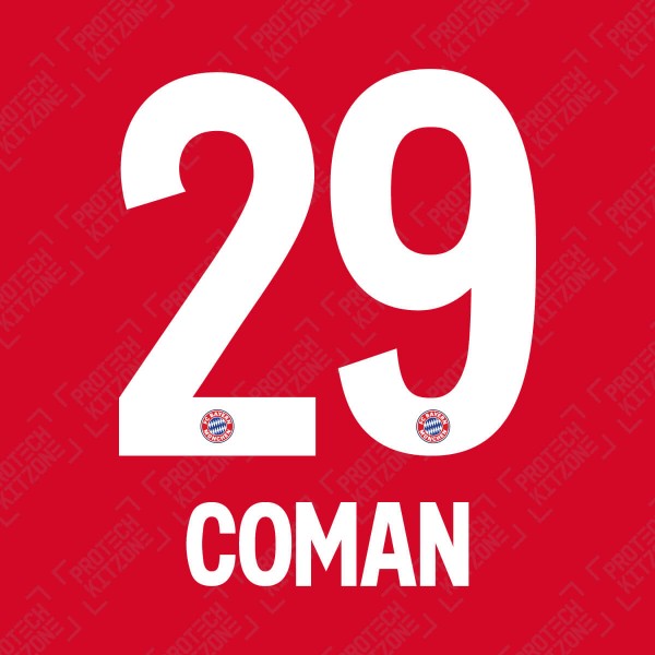 Coman 29 (OFFICIAL BAYERN MUNICH 2019/20/21 HOME NAME AND NUMBERING)