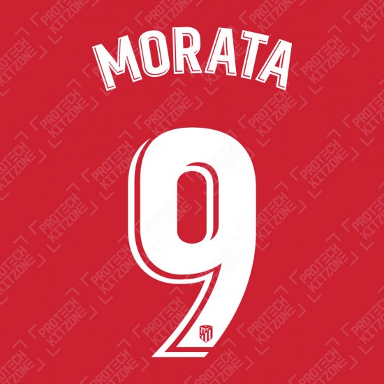 Morata 9 (Official Atletico Madrid 2019/20 Home La Liga Name and Number)