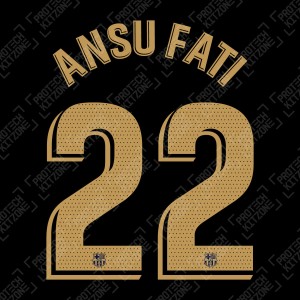 Ansu Fati 22 (OFFICIAL FC BARCELONA 2020/21 LA LIGA AWAY NAME AND NUMBERING - PLAYER VERSION)