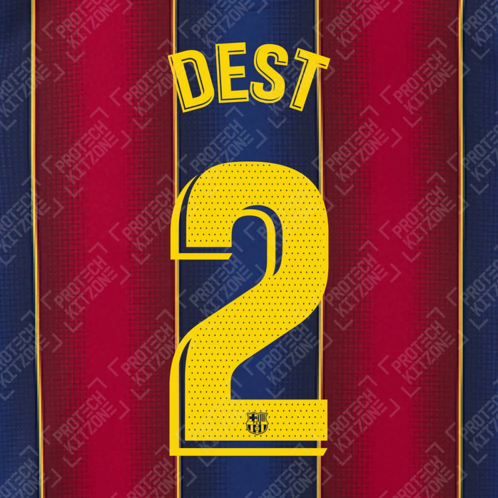 Dest 2 (Official FC Barcelona 2020/21 Home Shirt Name and Numbering - La Liga Version)