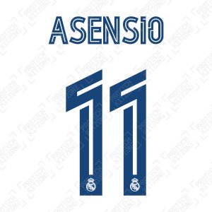 Asensio 11 (Official Real Madrid FC 20/21 Home Cup Name and Numbering)