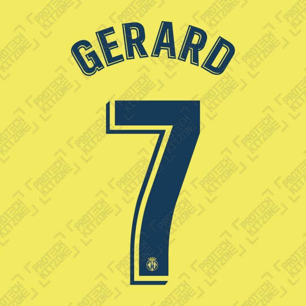 Gerard 7 (Official Villarreal CF 2020/21/22 Home Name and Numbering)