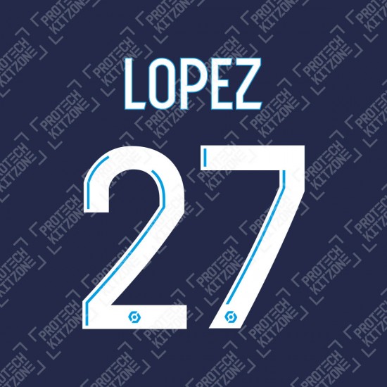 Lopez 27 (Official OM 2020/21 Away Ligue 1 Name and Numbering)