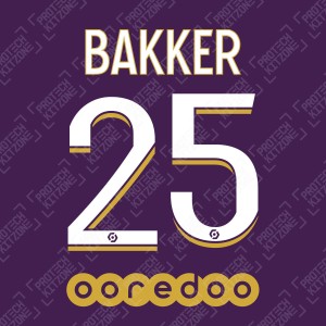 Bakker 25 (Official PSG 2020/21 Third Ligue 1 Name and Numbering)