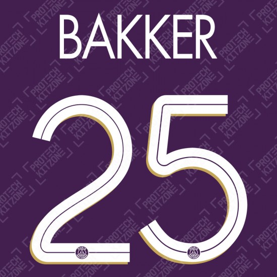 Bakker 25 (Official PSG 2020/21 Third UEFA CL Name and Numbering)