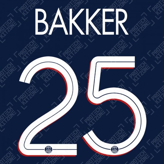 Bakker 25 (Official PSG 2020/21 Home UEFA CL Name and Numbering)
