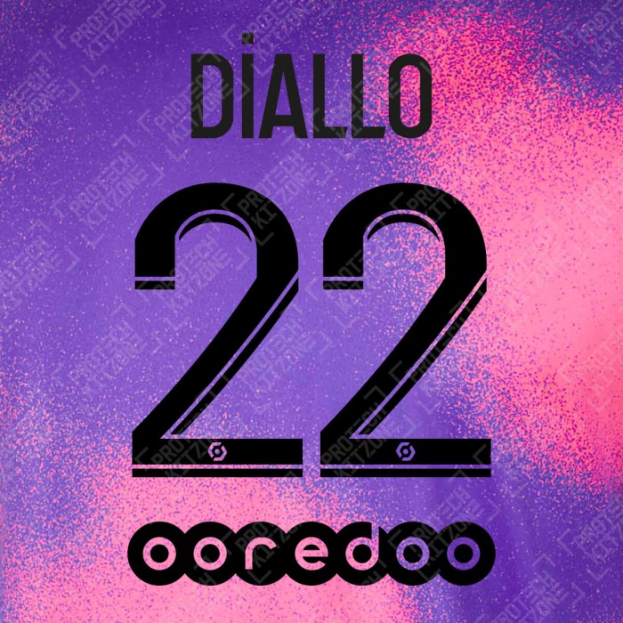 Diallo 22 (Official PSG 2020/21 Fourth Ligue 1 Name and Numbering), France Ligue 1, D22PSG2021L14TH, 