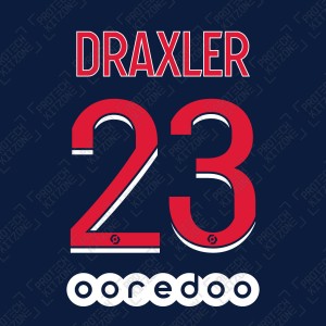 Draxler 23 (Official PSG 2020/21 Home Ligue 1 Name and Numbering)