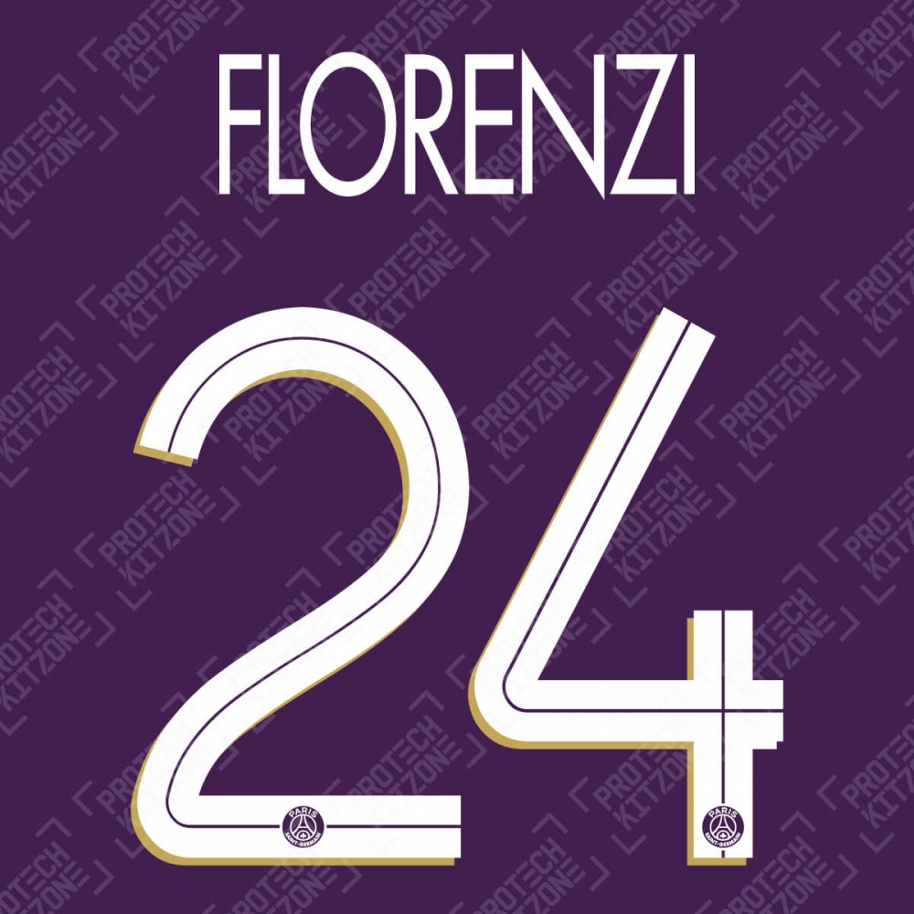 Florenzi 24 (Official PSG 2020/21 Third UEFA CL Name and Numbering), France Ligue 1, F24PSG2021UCL3RD, 