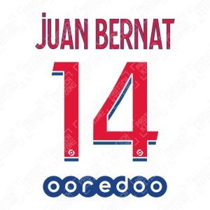 Juan Bernat 14 (Official PSG 2020/21 Away Ligue 1 Name and Numbering)