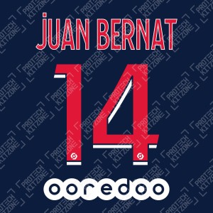 Juan Bernat 14 (Official PSG 2020/21 Home Ligue 1 Name and Numbering)