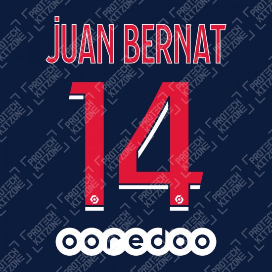 Juan Bernat 14 (Official PSG 2020/21 Home Ligue 1 Name and Numbering)