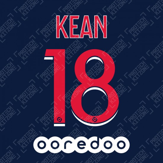 Kean 18 (Official PSG 2020/21 Home Ligue 1 Name and Numbering)
